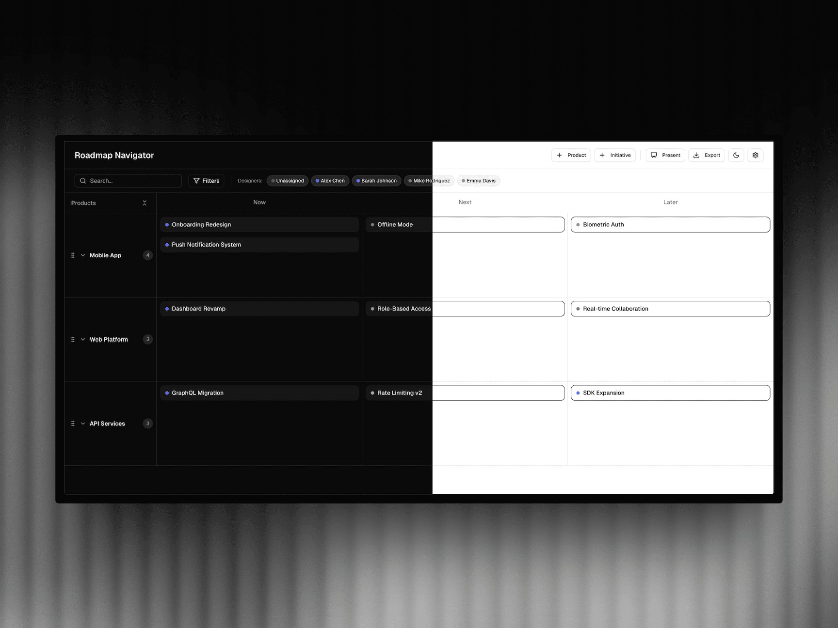 Roadmap Navigator: Interactive Product Roadmap Tool