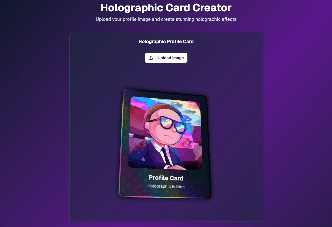 Holographic profile app
