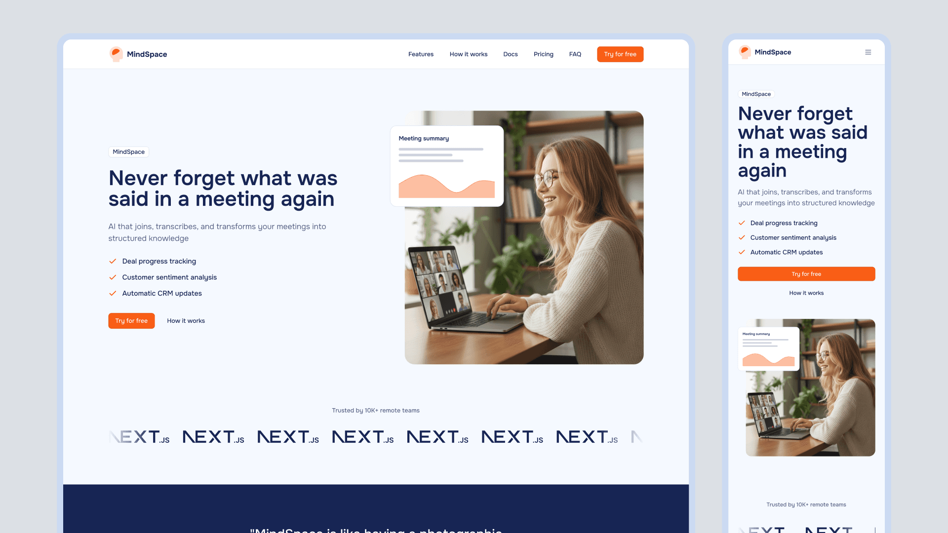 MindSpace - SaaS Landing Page Template