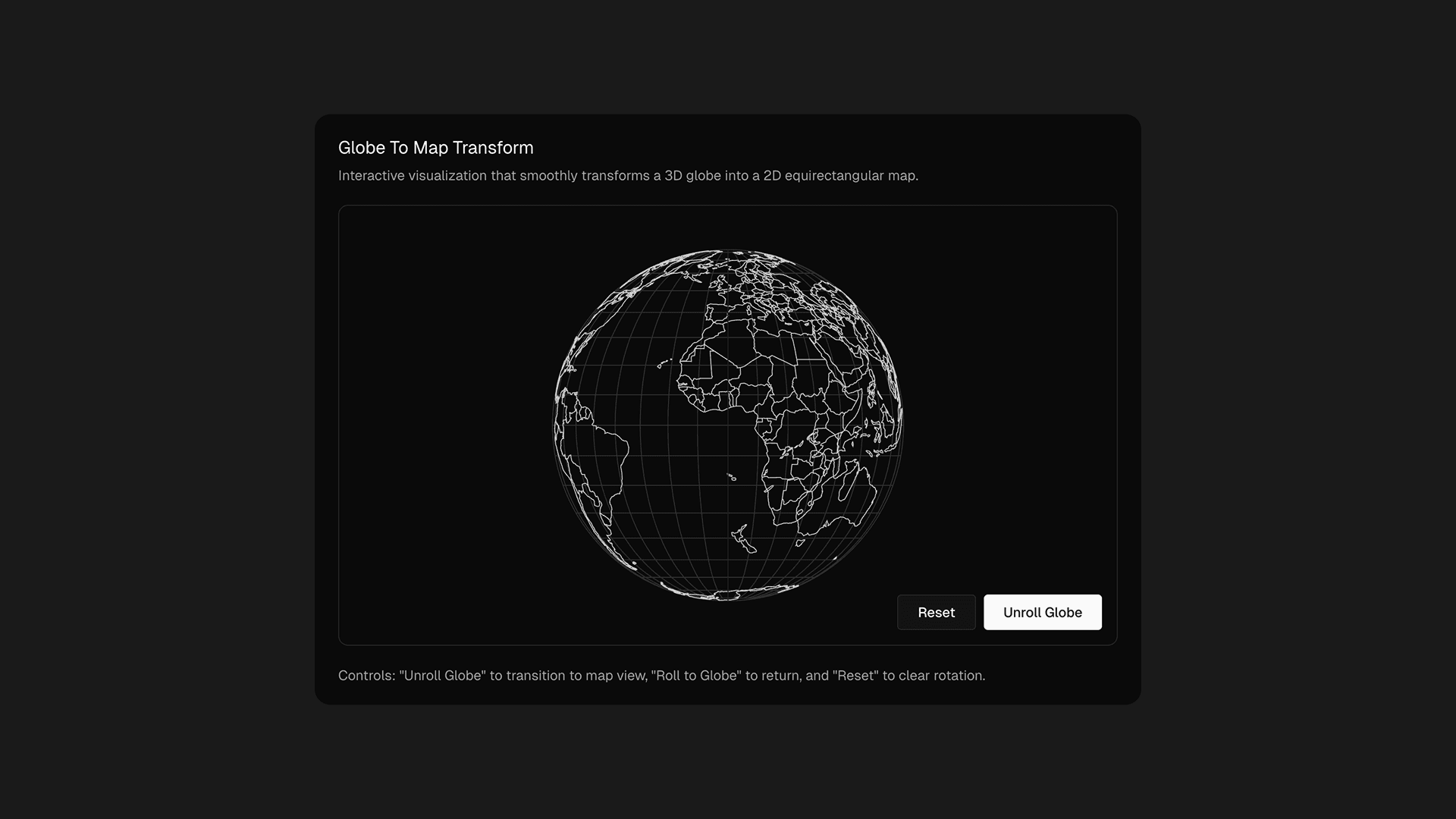 Globe To Map Transform