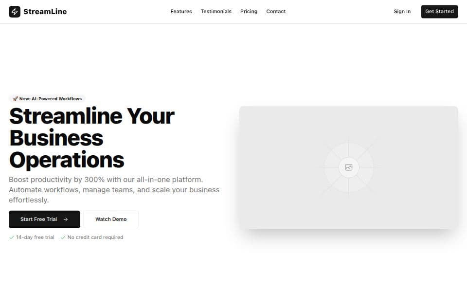 Modern landing page design