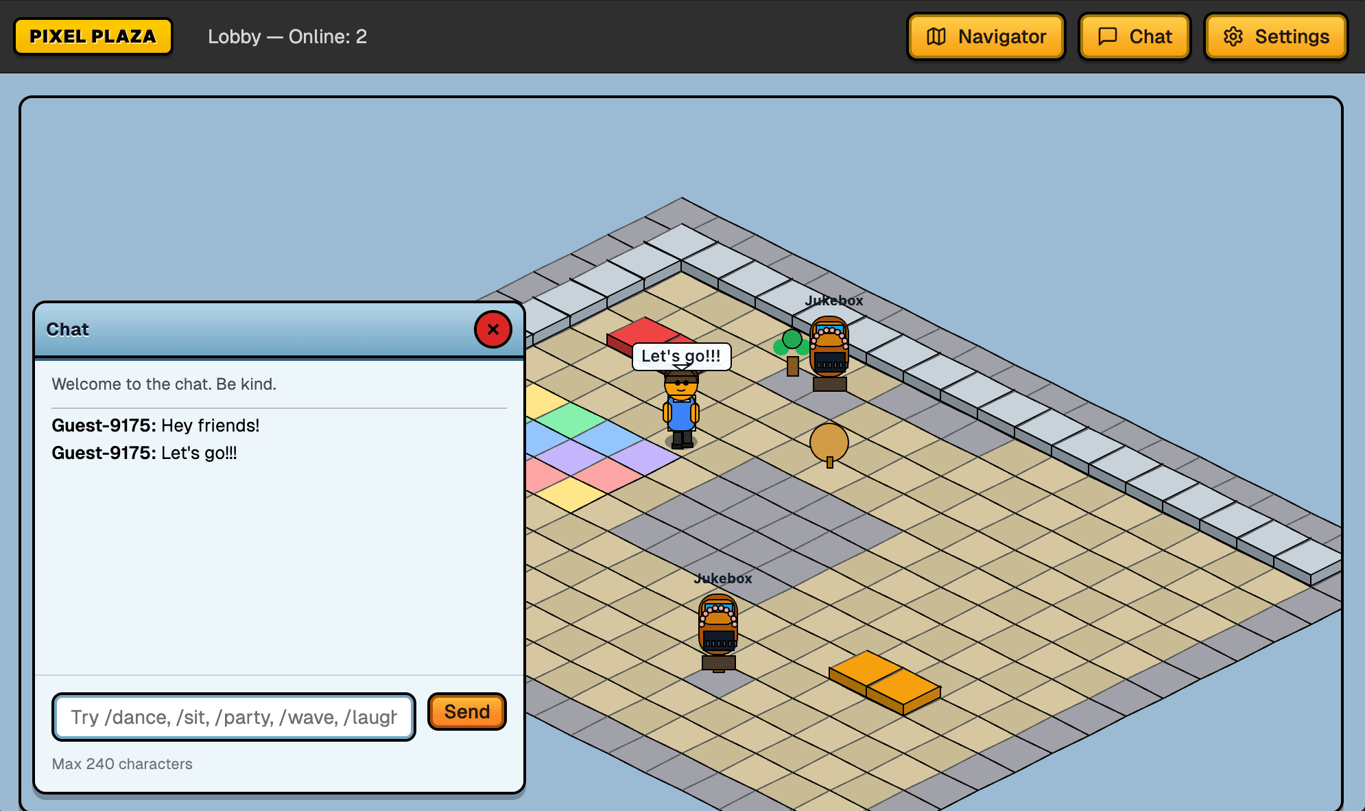 Habbo Hotel like Multiplayer Chatroom using GPT-5