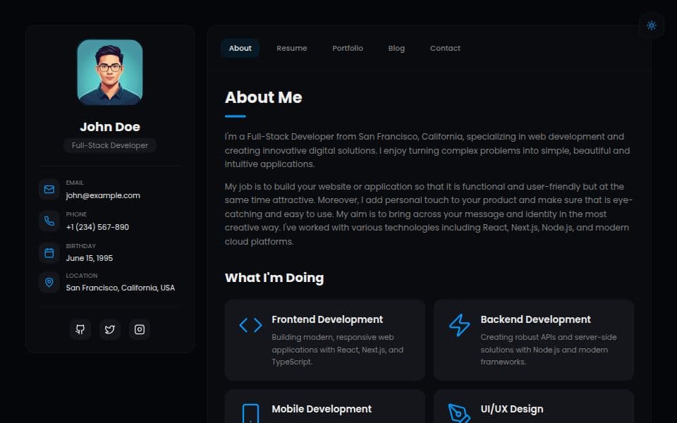 Minimalist portfolio