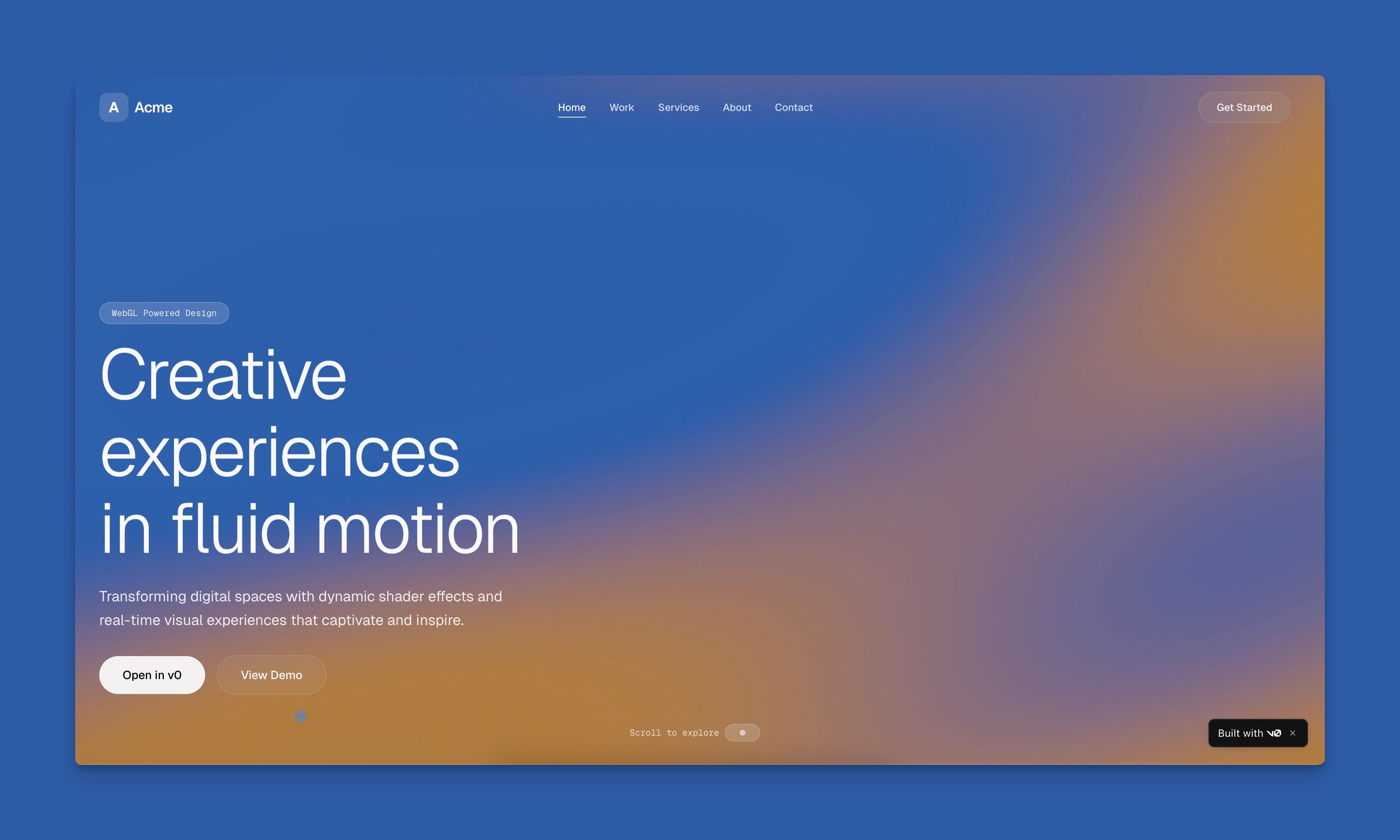 Shaders Landing Page