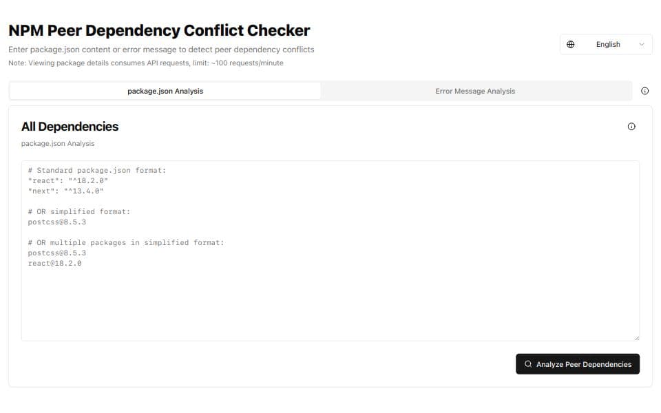 Npm package conflict checker