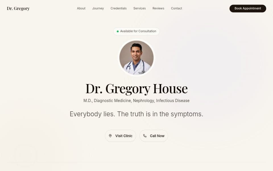 Medical Professional's Website