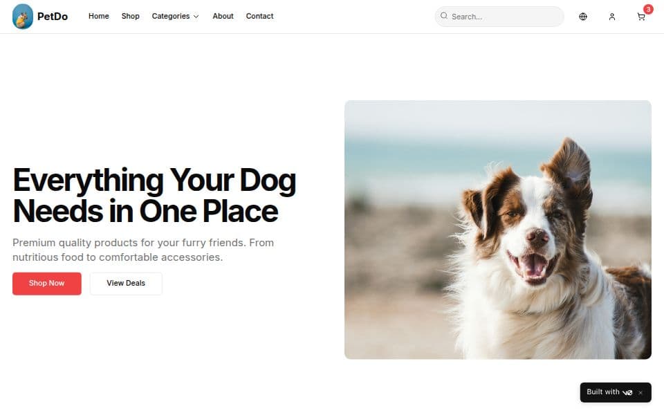 Modern Pet Store E-commerce Template
