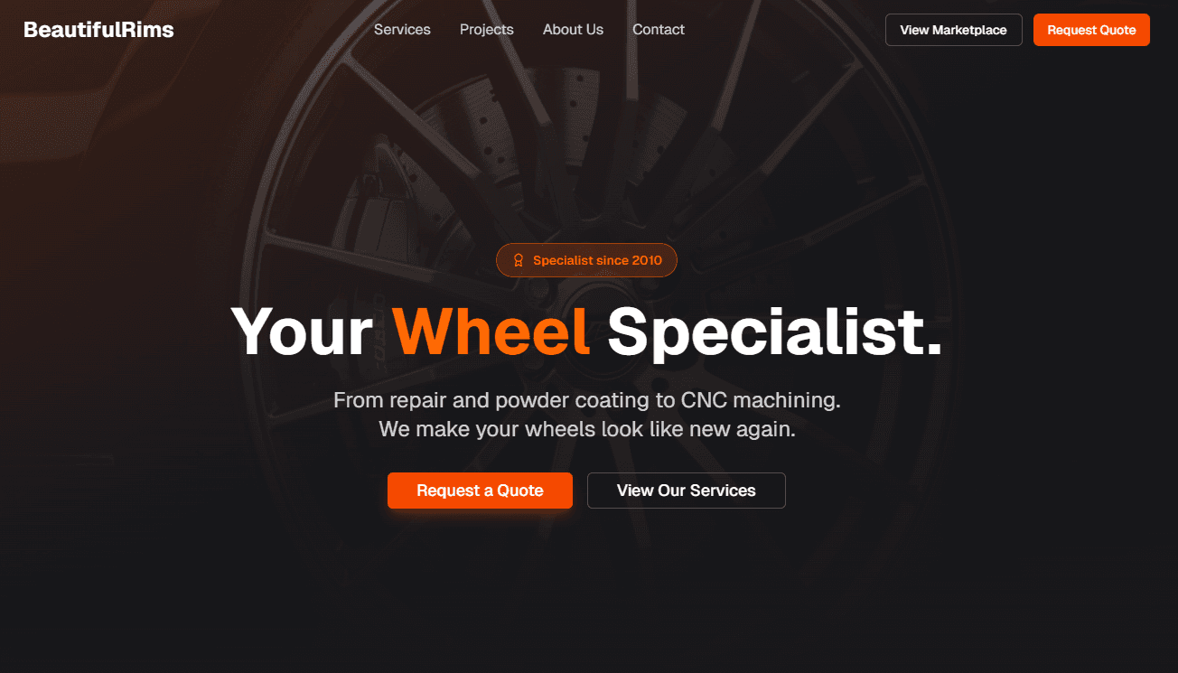 Modern business landing page