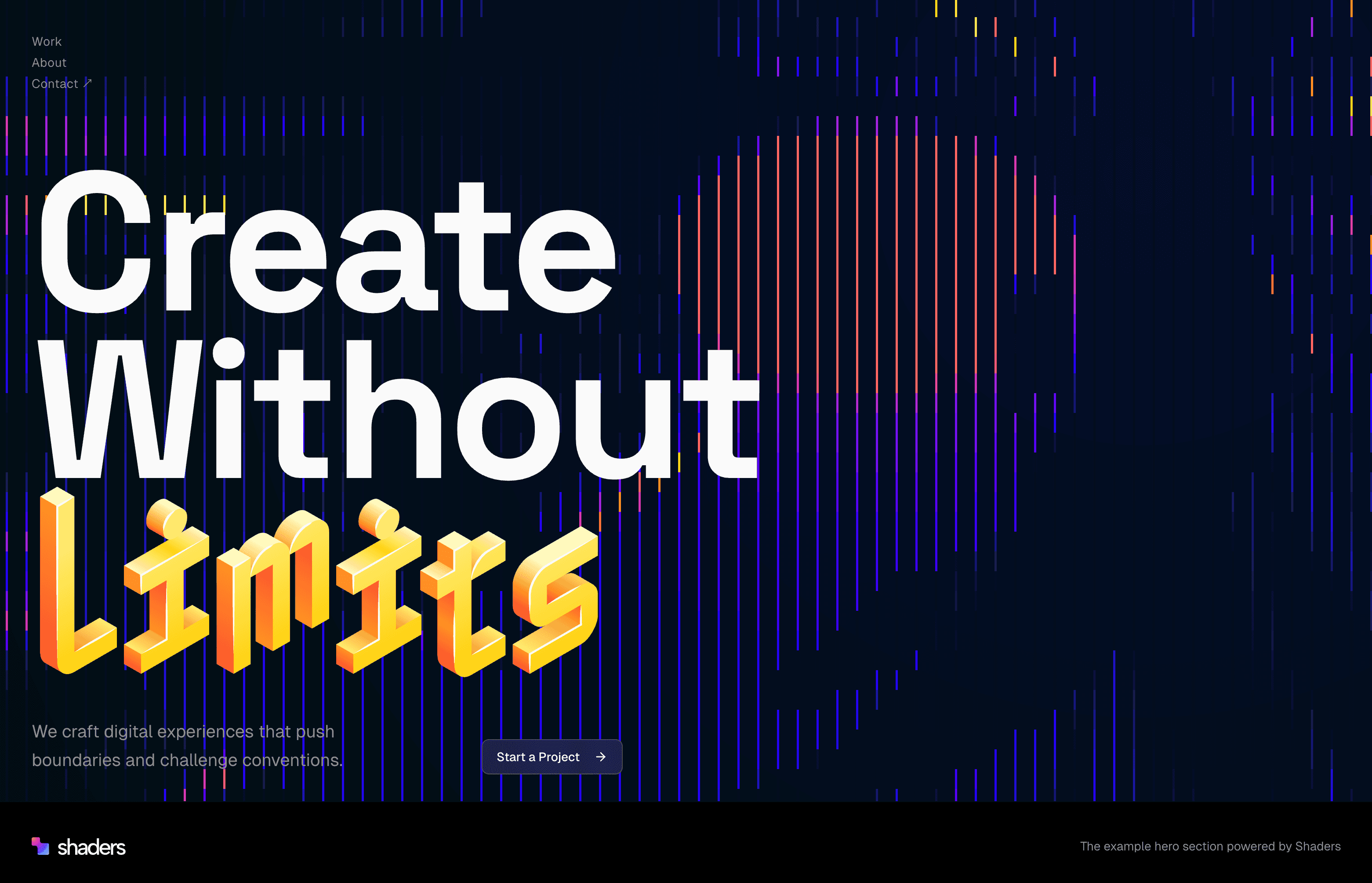 Shaders Hero Section