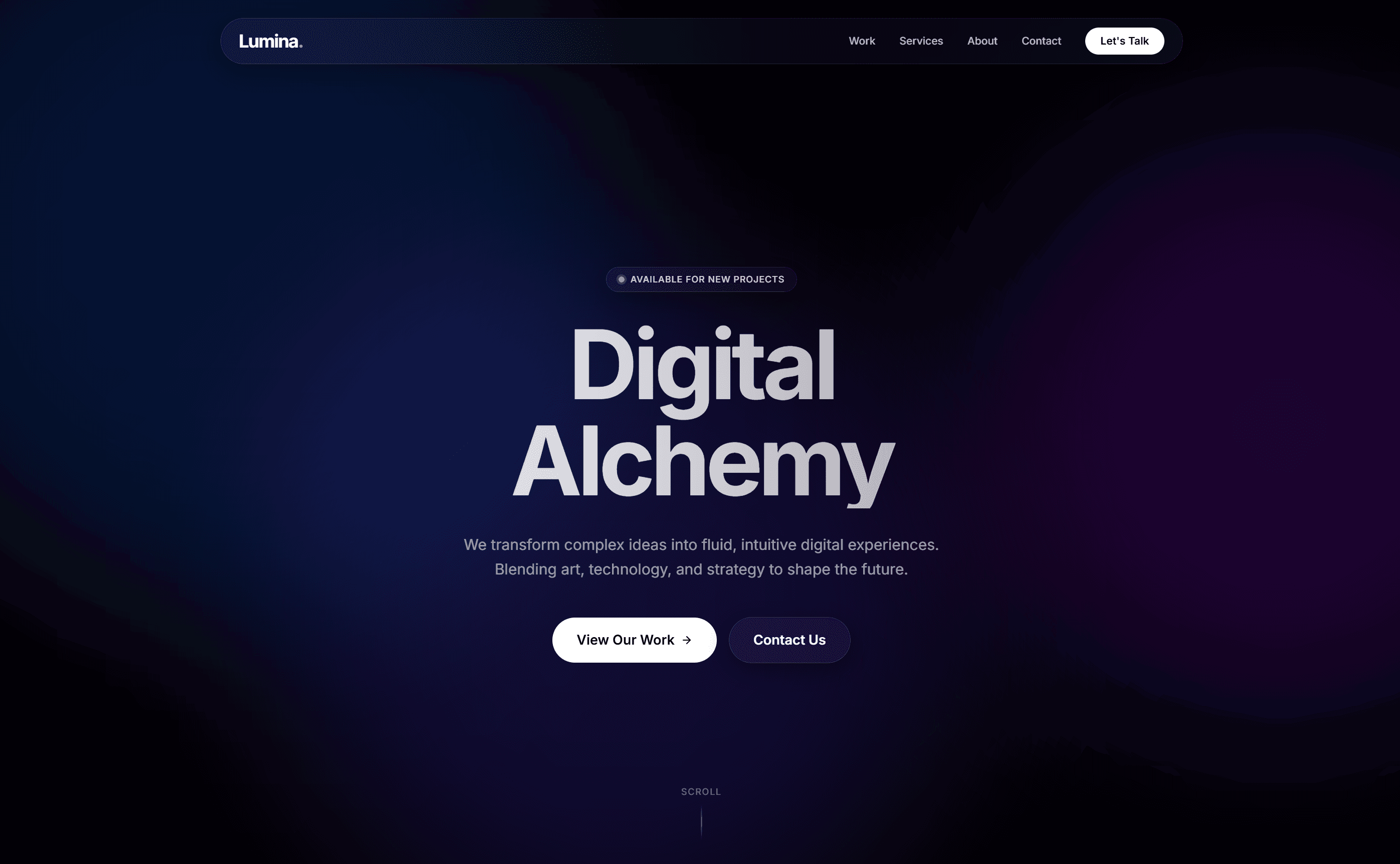 Liquid Glass Digital agency website