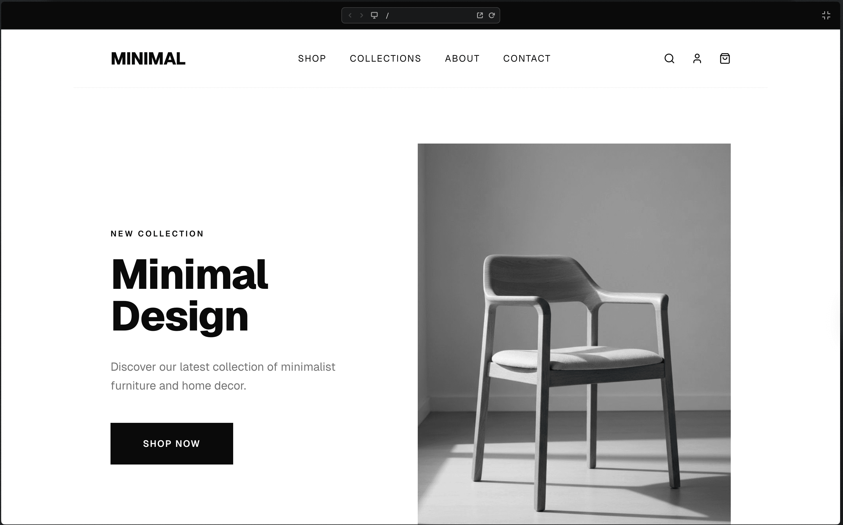 Modern Minimalist E-commerce Landing Page