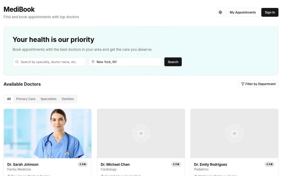 Doctor appointment app
