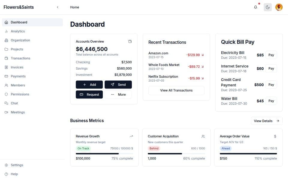 Financial Dashboard - Functional