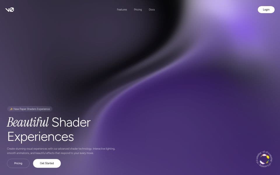 Shaders Hero Section