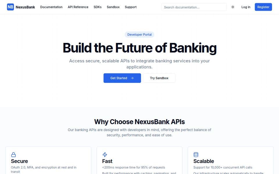 Developer portal design