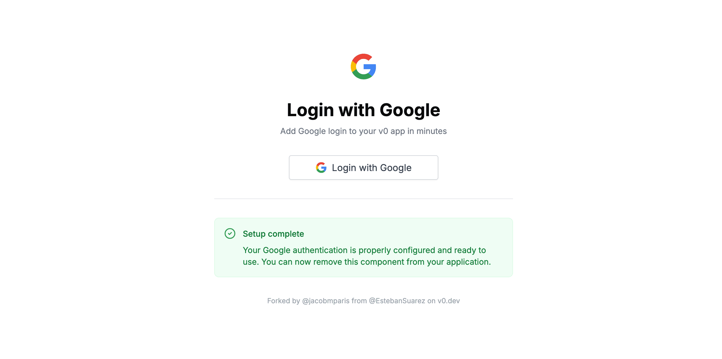 v0 Login Google