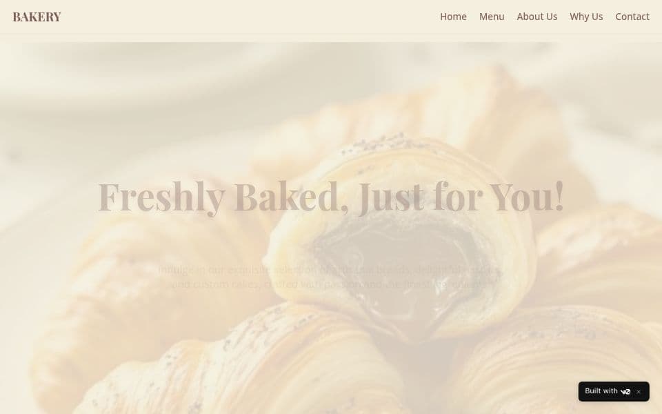 Bakery landing page