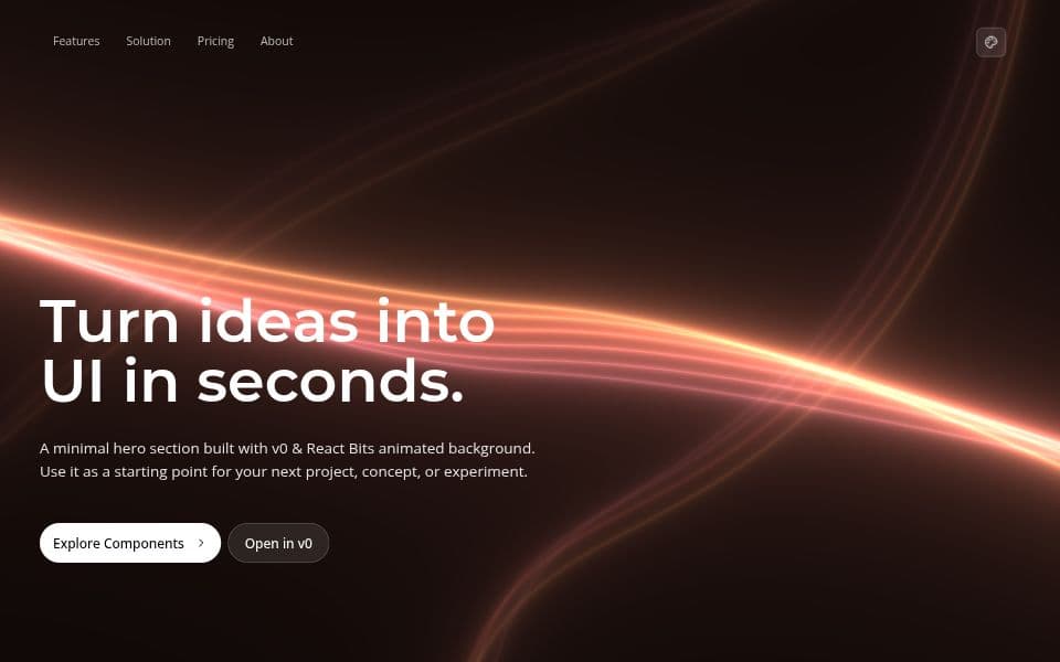 Hero Section with React Bits Floating Lines