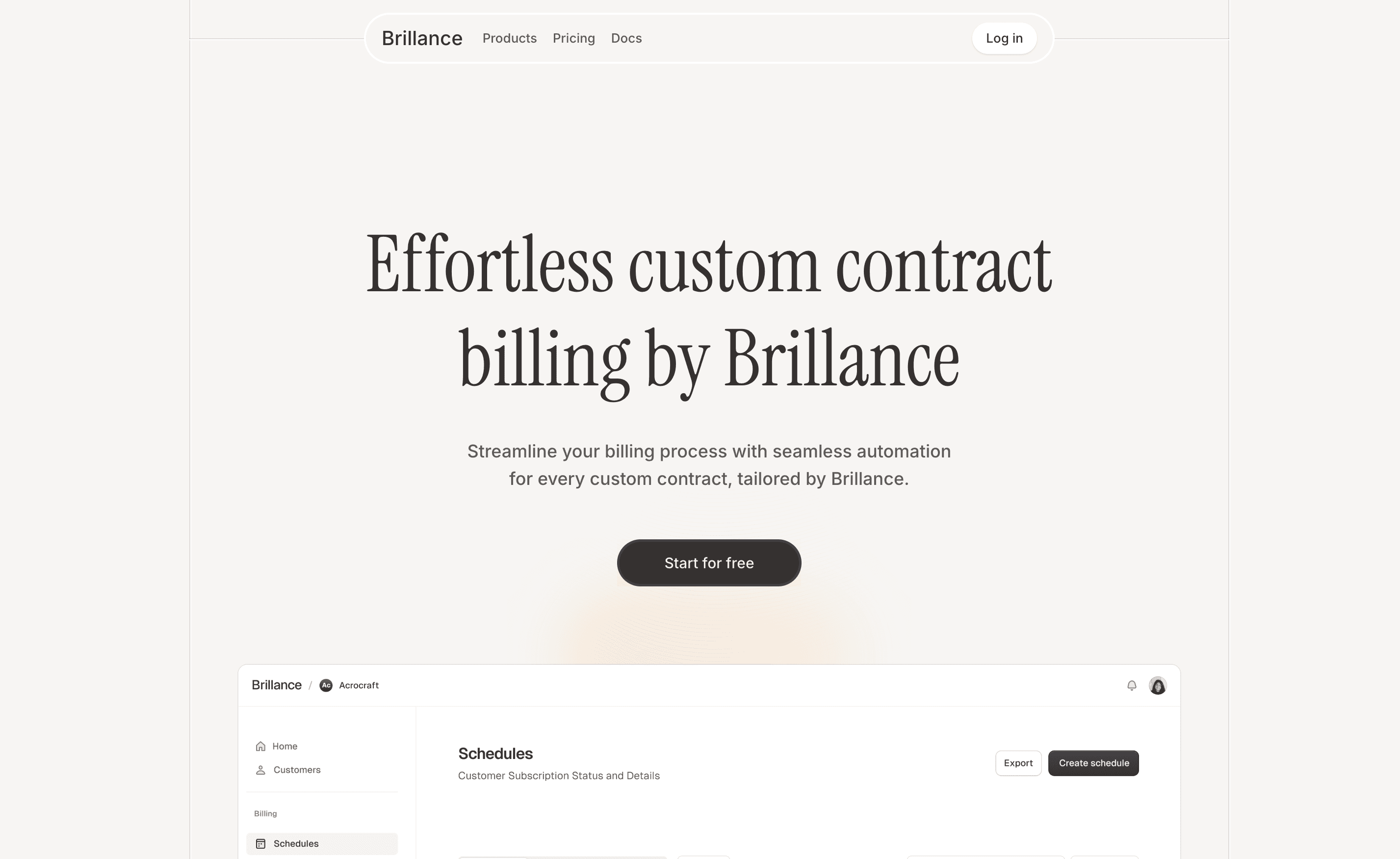 Brillance SaaS Landing Page